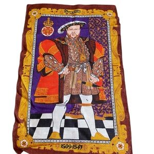 Vintage Irish Ulster Linen Tea Towel King Henry VIII